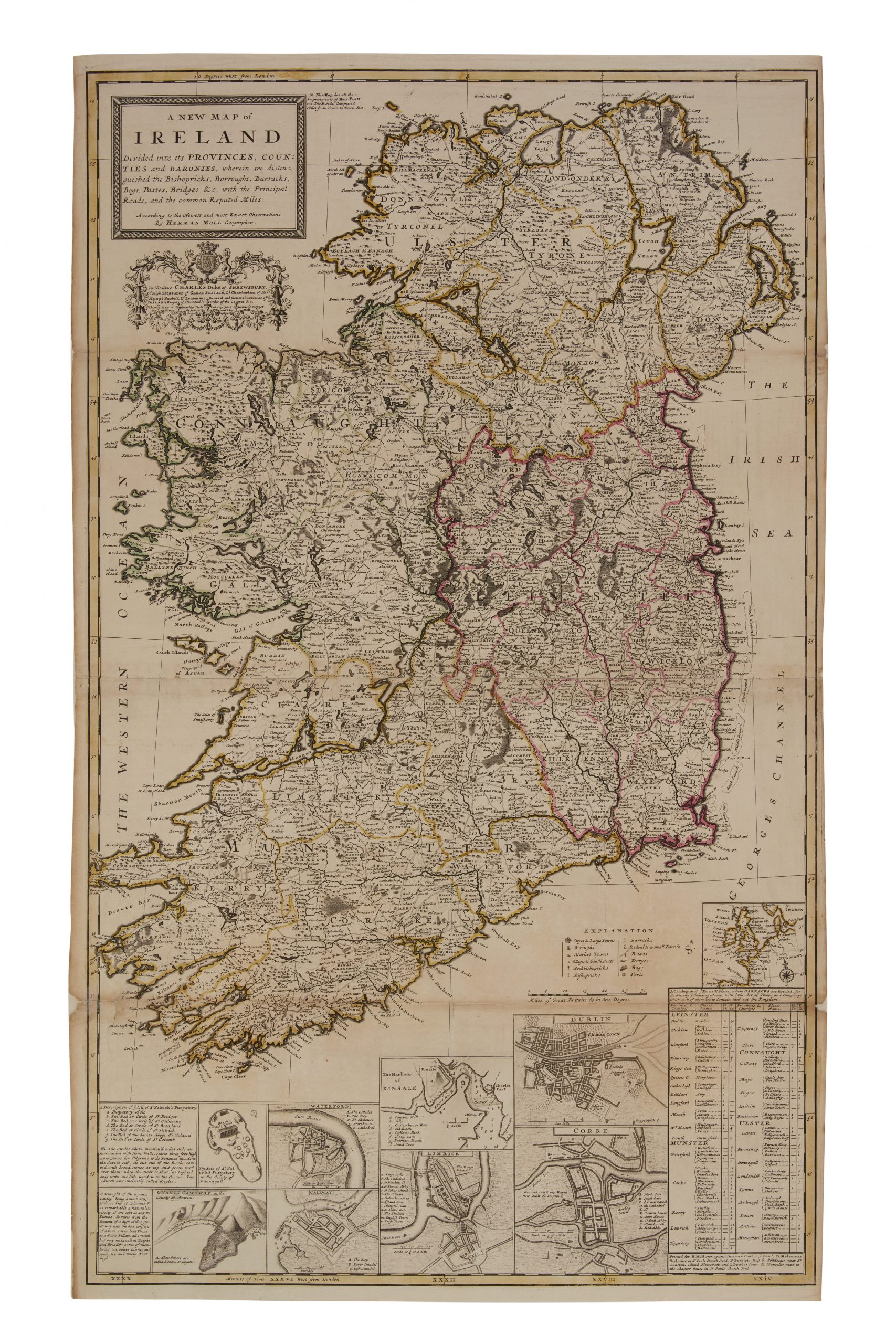 Large Eighteenth Century Map of Ireland Poster - Marsh's Library