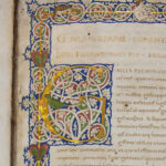 Beautiful illuminated G with green bird & gold decoration