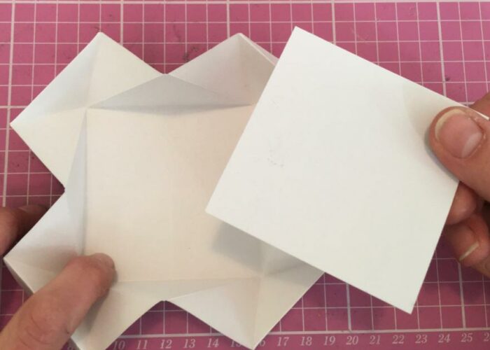 One step of fold out card instructions