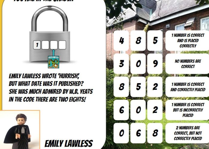 Online escape room for Emily Lawless. Find the 4 digit code