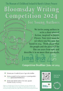 Competiton poster for Bloomsday Writers Competition for Young Authors