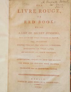 Title page of 'Livre Rouge, or, The Red Book', printed entirely in red