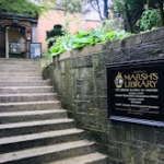 Outside steps to the library ground floor